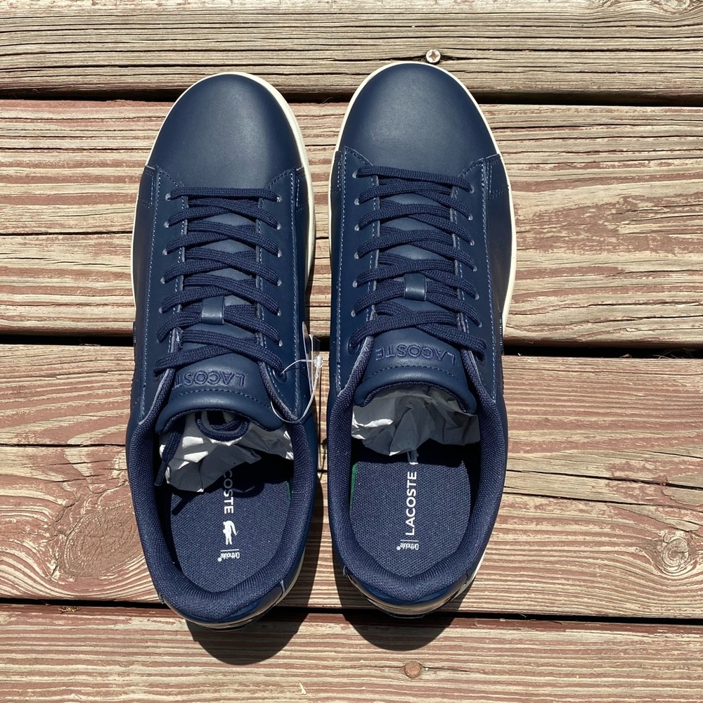 NWT Lacoste Low-Top Casual Minimalist Sneakers Navy Blue Size 9